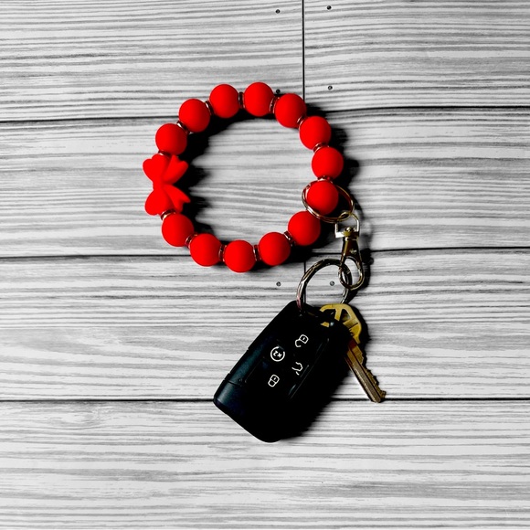 Red Bow Silicone Wristlet - Picture 2 of 2